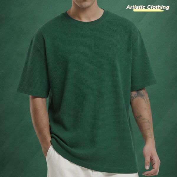 Premium Waffle Drop Shoulder B.Green